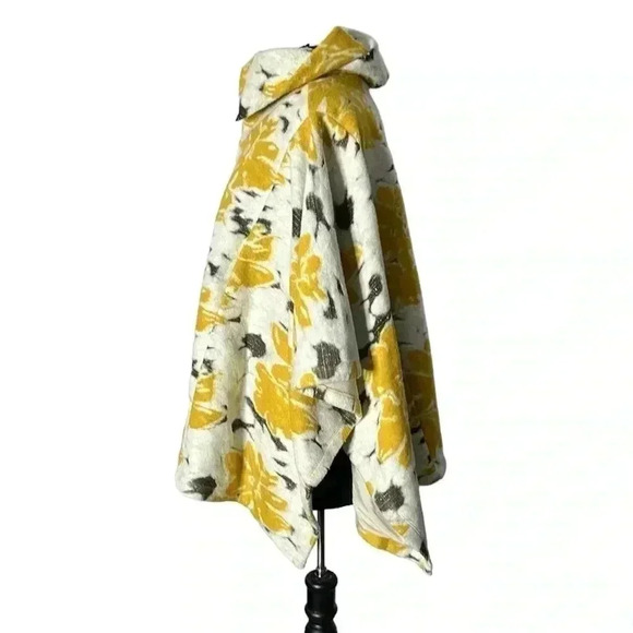 Anthropologie Saturday Sunday Zipper Floral Abstract Print Poncho Size X… - Picture 2 of 8